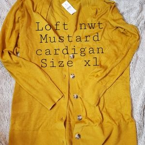 Loft mustard cardigan nwt